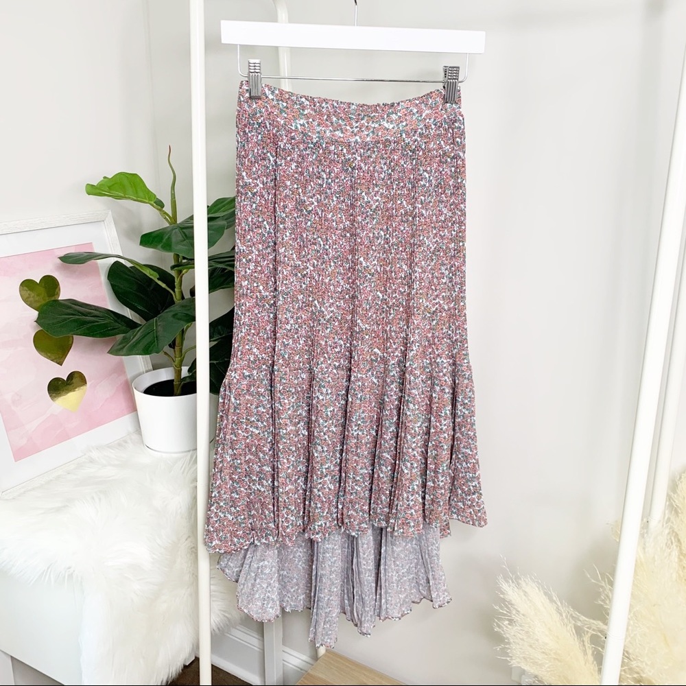Anthropologie floral plated skirt - Picture 2 of 8